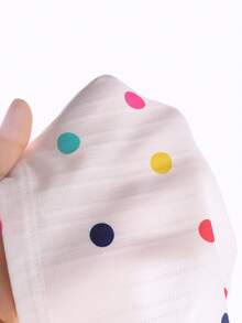 2件套女婴时尚可爱波点无袖上衣和毛边牛仔短裤套装，夏季 - 白色 - 查看 10