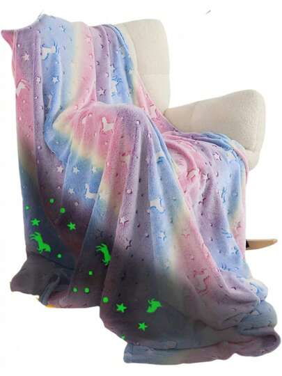 EstiloFrazada Infantil Individual que Brilla en la Oscuridad de Textura Suave y Ligera - Manta Cobija Infantil Luminosa para Niños Caliente Ideal para FrioVersión mejorada