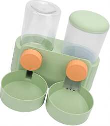 Juego de Dispensador de Agua y Comida Colgante Multifuncional, Horario Inteligente de Alimentación de Mascotas, de Doble Cuenco para Gatos, Perros, Diseño Que Ahorra Espacio (Green) - Azul - Ver 7