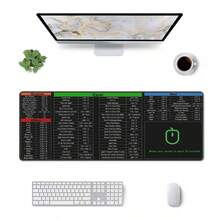Shortcut Keys Mouse Pad, Computer Word Outlook Command Prompt Extended Large XL Cheat Sheet, Non Slip Rubber Base Stitched Edge Gaming Mousepad, PC Office Keyboard Mat 31.5 X 11.8 Inch - Black23 - View 2