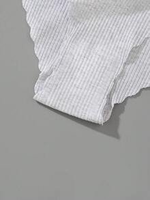 VKME Set de 4 bragas de bikini con estampado ondulado para mujer - Multicolor - Ver 6