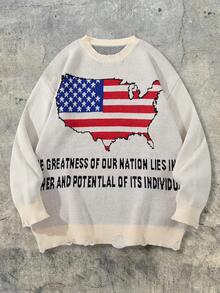 Sweater Rajut Unisex dengan Motif Huruf Grafis ANDREILEE, Cocok untuk Musim Gugur dan Musim Dingin - Aprikot - View 6