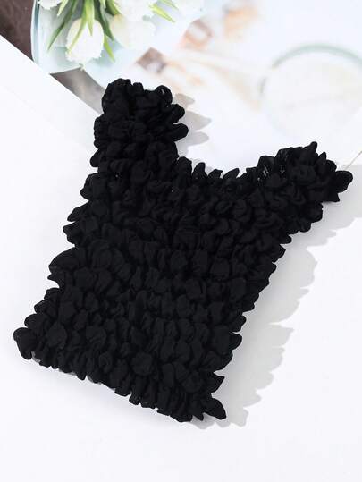 1Pc Black Expandable Shopping Bag,Magic Bubble Elastic Paddy Bag,Portable Folding Tote Bag,Large Capacity Pleated Storage Bag,Flexible Stretch Bag,Reusable,Suitable For Travel,Camping,Outdoor,Beach,Shopping,Organization And Storage