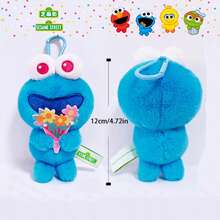 正版芝麻街毛绒玩偶钥匙扣吊坠艾尔莫红色玩偶摆件背包挂饰 - 彩色 - 查看 12