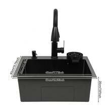 YUNRUX Kitchen Sinks - Black - View 2