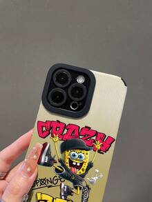 SPONGEBOB 1个时尚海绵宝宝字母条纹皮革手机壳，防震保护套，适用于三星/苹果17/16/15/14/13/12/11 Pro Max/12 Pro/14 Plus及其他型号 - 彩色 - 查看 6