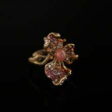 1 Piece Vintage Bronze Ring Retro Palace Style High-End Feel Women's Designer Temperament Ring - XY24-0435R - 查看 8
