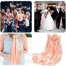 100 Pieces Wedding Ribbon Sticks Wands With Bell, Pink Champagne Ribbon Streamer Silk Fairy Wand For Wedding Send Off Idea, Bridal Shower And Ceremony Exit Event,Multi-Colored - Nhiều màu sắc - Xem 6