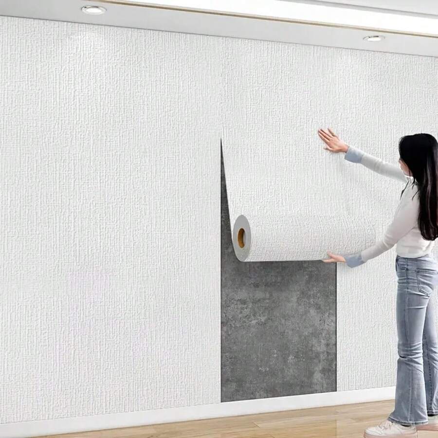 3D Linen Wallpaper Wall Sticker, Indoor Heat Insulation And Waterproof, Thickened To Increase Room Warmth. 3D Modern Decorative Wall Sticker, Easy To Peel And Stick, Trimmable, Easy To Install, Suitable For Home Decor. - Multicolor - View 1