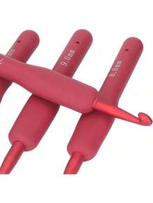 EstiloJuego De Agujas De Ganchillo, 5 Ganchillos De Aluminio Con Mango Ergonómico para Hilo De Lana, Talla 6.5-10 MmVersión mejorada - 1 - Ver 1