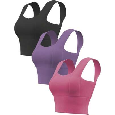 Sujetadores deportivos, Sujetador deportivo de yoga sin tirantes y ancho, Soporte de alto impacto sin aros y espalda, Anti-impacto y anti-caída, para Pilates, Fitness, Running