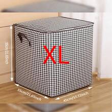 1 pieza/2 piezas Bolsa de almacenamiento de armario de tela, caja de almacenamiento de ropa y edredones de gran capacidad con cremallera de tela no tejida, a prueba de agua, moho y humedad, plegable - Gris - Ver 10