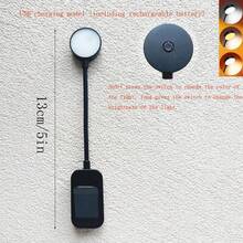 1pc 4-LED Clip-On Reading Light, White, 3 Color Temperatures, Dimmable, Mini Clip-On Reading Lamp, Bedside Lamp, Home, Reading Illumination 300mAh - Black - View 13