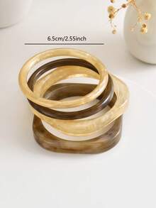 4pcs/Set Women's Fashionable Black Tie Dye Bracelet Set, Suitable For Daily Wear - Multicolor - View 6