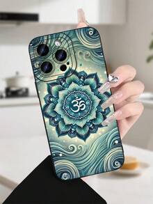 Mandala Om Pattern Phone Case For IPhone & ,Bohemian Style Shockproof Protective Cover For Teen Girls Women - Black - View 4