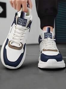 New Men's Thick Sole, Utility Shoes, Boots, Work Safety Shoes - Blue - View 4