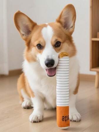 1 st. plyschig, pipig, cigarettformad hundleksak, fördelaktig för intelligens, gömma godsaker, tandrengöra