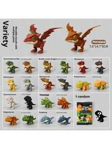 （1/5/10个装）趣味咬人恐龙手偶，迷你恐龙手指偶，关节可弯曲，逼真恐龙模型，互动恐龙玩具，儿童圣诞节/生日礼物，款式随机 - 彩色 - 查看 12