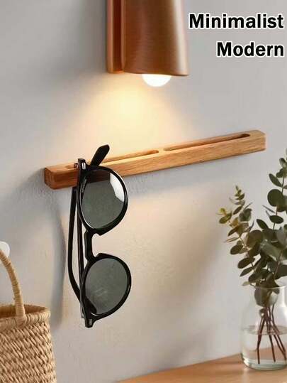 1 Wooden Decorative Eyeglass Holder Suitable For Entryway; 1 Wooden Eyeglasses And Key Organizer Rack; 1 Modern Minimalist Wall-Mounted Storage Rack; 2 Styles Of Multifunctional Storage Box Suitable For Hallway And Entryway