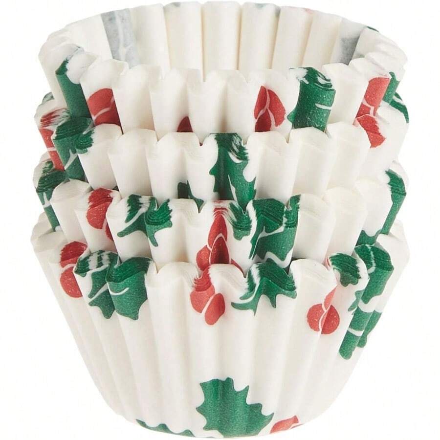 Fox Run Vasos Desechables para Hornear de Navidad 1.5 x 1.5 x 0.75 Pulgadas Color Blanco - Multi - Ver 1