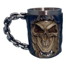TendenciaTaza Tipo Tarro Cráneo De Calavera Con Mango De CadenaCalidad premium - Azul - Ver 3