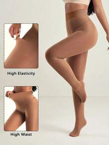 1 Pc Of 80d Ladies' Glossy Tights, High Elastic, Disco Dancing, Sexy To Wear On Valentine's Day - Apricot - View 7