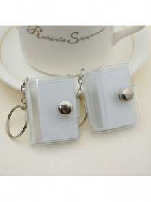 1个16页闪光透明迷你相册钥匙扣，简约优雅学生证/卡片夹相册 - 無色 - 查看 11