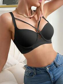Invisible Push Up Bra For Big Breasts Women, Supportive Lift & Side Shaping, Thin Sexy Underwear - Black - View 9