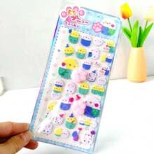 New Cute Cartoon Cat Paw Squeeze Stress Relief Stickers, Rabbit, Panda Animal Reward Stickers For Kids - Multicolor - View 3