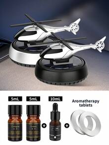 1pc Solar Powered Car Air Freshener, Helicopter Shaped, Rotates To Absorb Solar Energy And Release Fragrance. Pleasant Scent, Air Purifying, Great Travel Companion. - Multicolor - View 2