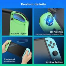 Wireless Switch Game Controller, Compatible With Switch/OLED, Supports Wake-Up And 6-Axis Motion Sensing, Comes With Joystick Caps (Orange And Blue)