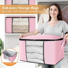 4 piezas Caja de almacenamiento de tela con estilo vintage y tapa, bolsa para ropa/edredón resistente al agua, bolsa de almacenamiento de gran capacidad y multiusos para armario, bolsa de almacenamiento plegable a prueba de polvo - Multicolor - Ver 10
