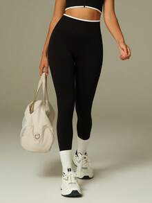 UONNOU Bộ đồ thể thao nữ 2 món, áo tank top và quần legging định hình vóc dáng. - màu đen - Xem 7