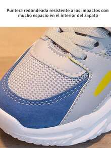 Zapatillas deportivas infantiles multicolores con un elegante diseño de animales en forma de letras del alfabeto. Cierre de  con parte superior de malla transpirable. Suela reforzada antideslizante y duradera. Modernas y cómodas, con combinaciones de colores vivos. Adecuadas para el uso diario, el colegio y las actividades al aire libre. - Azul - Ver 4