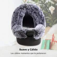 Pantuflas para Hombres y Mujer Invierno, Pantuflas Antideslizantes, Pantuflas Mujer Cómodas de Invierno con Forro Suave, Antiderrapantes y Calientes para Casa Negro,37285286 - Gris - Ver 5