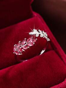 1pc Fashionable Butterfly Opening Ring With Synthetic Zirconia Stone - Multicolor - View 7