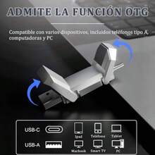 2-en-1 64GB Memoria Flash USB 3.1 Unidad Flash USB C Dual Velocidades de Lectura y Escritura de hasta 50 MB/s Compatible con OTG Tipo C para Teléfono/Tablet/PC. - 64 GB - Ver 5