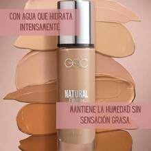 GOC, Base de maquillaje liquida, Natural Finish, Brinda un acabado luminoso y sedoso a la piel del rostro, Con Ácido Hialurónico, Base de agua, Color 300, GNF03 - Tono 04 - Ver 3