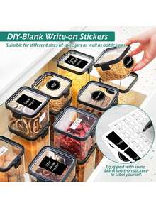 EstiloGeeRic 419 Pieces Pegatinas Pizarra Etiquetas Impermeables,con Rotulador para Contenedores Alimentos de Cocina, Tarros, Vidrio, Especias, Tazas, BotellasVersión mejorada - 1 - Ver 6