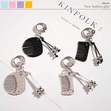 Llavero con peine de unicolor, de estilo minimalista y de moda, accesorio portátil y lindo de metal para bolso o coche de mujer - peine - Ver 1