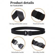 Belt Tactical Belt, Military HiFKing Rigger 1.5\ Nylon Web Work Belt With Heavy Duty Quick Release Buckle,125cm/Waistsupto46inch,Black - màu đen - Xem 3