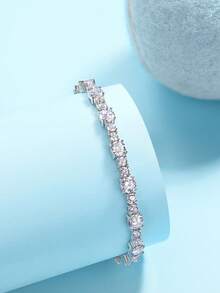 925 纯银莫桑石网球手链，奢华时尚，适合女性，适合订婚、婚礼、表白、赠送朋友和爱人、时尚派对、母亲节 - 手鍊 - 查看 13