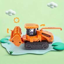 1件装，推拉式非电动手动玩具联合收割机农用拖拉机 - 逼真的农用车辆玩具，细节丰富，寓教于乐，充满想象力，适合农场角色扮演游戏。采用耐用塑料材质，有绿色和橙色可选，是幼儿和儿童的理想礼物，适合男孩女孩作为圣诞节、万圣节或生日礼物。 - 彩色 - 查看 6