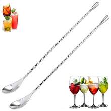 Tendencia2pzs Cucharas Mezcladora Agitadores De Acero InoxidableCalidad premium - Plateado - Ver 12