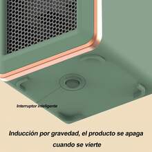 Calentador de Escritorio 1200W - 3 Segundos Calor Rápido, 2 Niveles, Silencioso y Sin Luz, Apagado por Inclinación, Ideal para Oficina y Dormitorio - Tipo de Enchufe A USA (110-127V) - Ver 4
