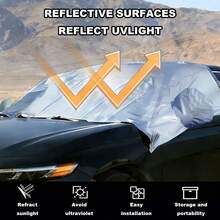Universal Car Windshield Sun Shade With Super Elastic Bungee Cords –Car Accessories Premium Reflective Sunshield Blocks UV/Heat, Fits Sedan, SUV, Trucks & Most Vehicles - Silver - View 4
