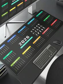 Mouse Pad With Stitched Edge, Computer Mouse Pad With Non-Slip Rubber Base, Computer Mouse Pad Is Suitable For Computer Notebook Computer Mouse (2026 Calendar Black) - Multicolor - View 1
