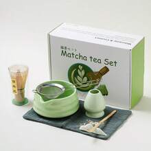 Matcha Tea Sets, Available In Various Styles, Include Tea Ceremony Accessories. Made Of High-Quality Porcelain And Natural Bamboo, These Sets Make Thoughtful Gifts For Tea Lovers, Perfect For Home, Office, Or Matcha Cafes. - 7件套裝-亮光綠色 - 查看 8