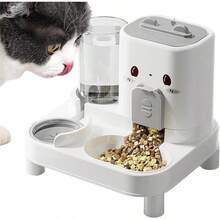 Alimentador Automático De Gatos - 2 En 1 Alimentador De Perros, Dispensador De Alimentos Para Mascotas |   Dispensador De Comida De Mascotas Inteligente Para El Interior De Las Vacaciones En El Hogar De - Gris - Ver 10