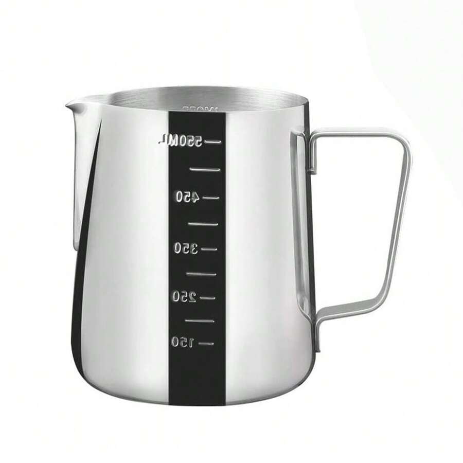 1 pieza Taza de acero inoxidable para derretir y verter cera de vela, Olla de vertido marcada de doble cara de 19 onzas con asa, Apta para manualidades de fabricación de velas y jabones DIY, Olla para derretir velas con pico antideslizante - Plateado - Ver 1